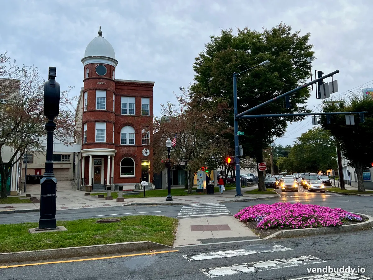 Downtown Danbury, CT, the core of the local vending market covered in this guide