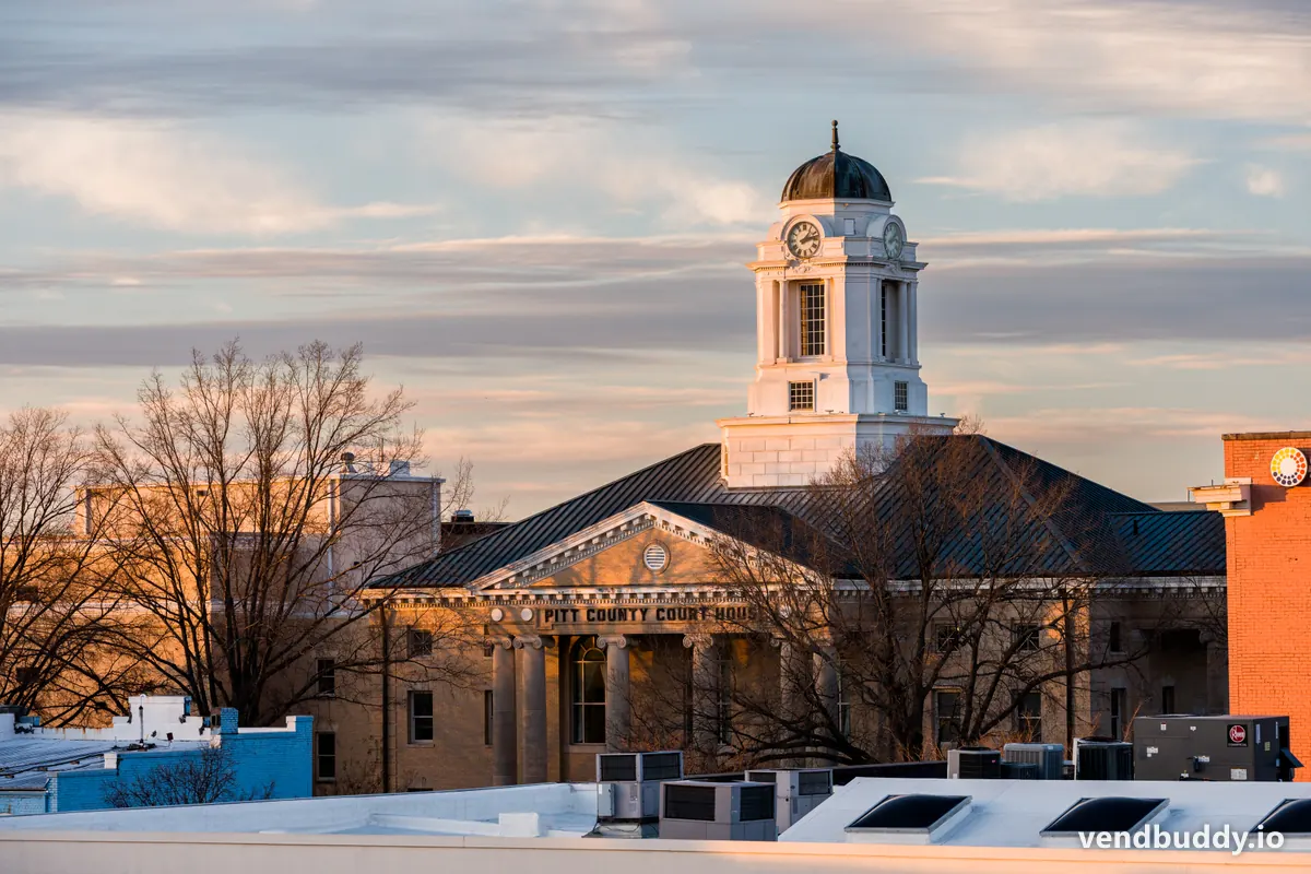 Downtown Greenville, NC, the core of the local vending market covered in this guide