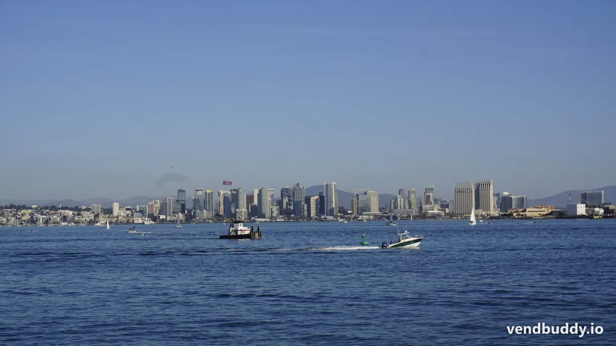 The San Diego skyline, CA, the core of the local vending market covered in this guide