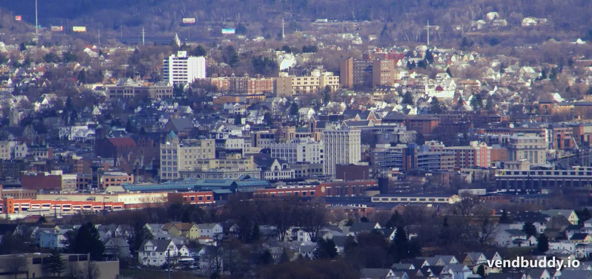 The Scranton skyline, PA, the core of the local vending market covered in this guide