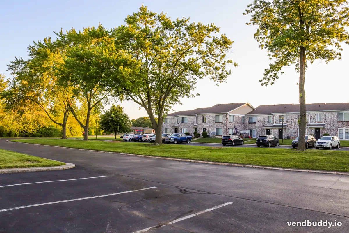 An apartment building, a residential vending location with evening and weekend traffic