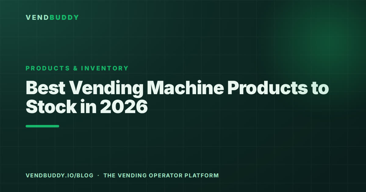 VendBuddy guide card: best vending machine products to stock