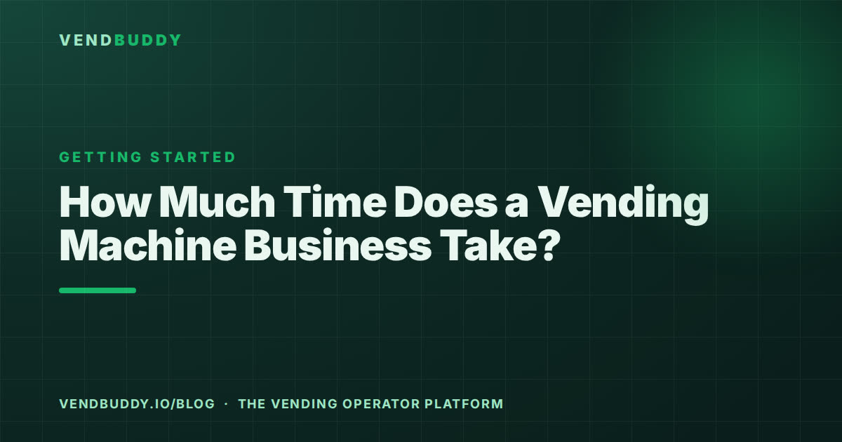 VendBuddy guide card: how much time does a vending machine business take