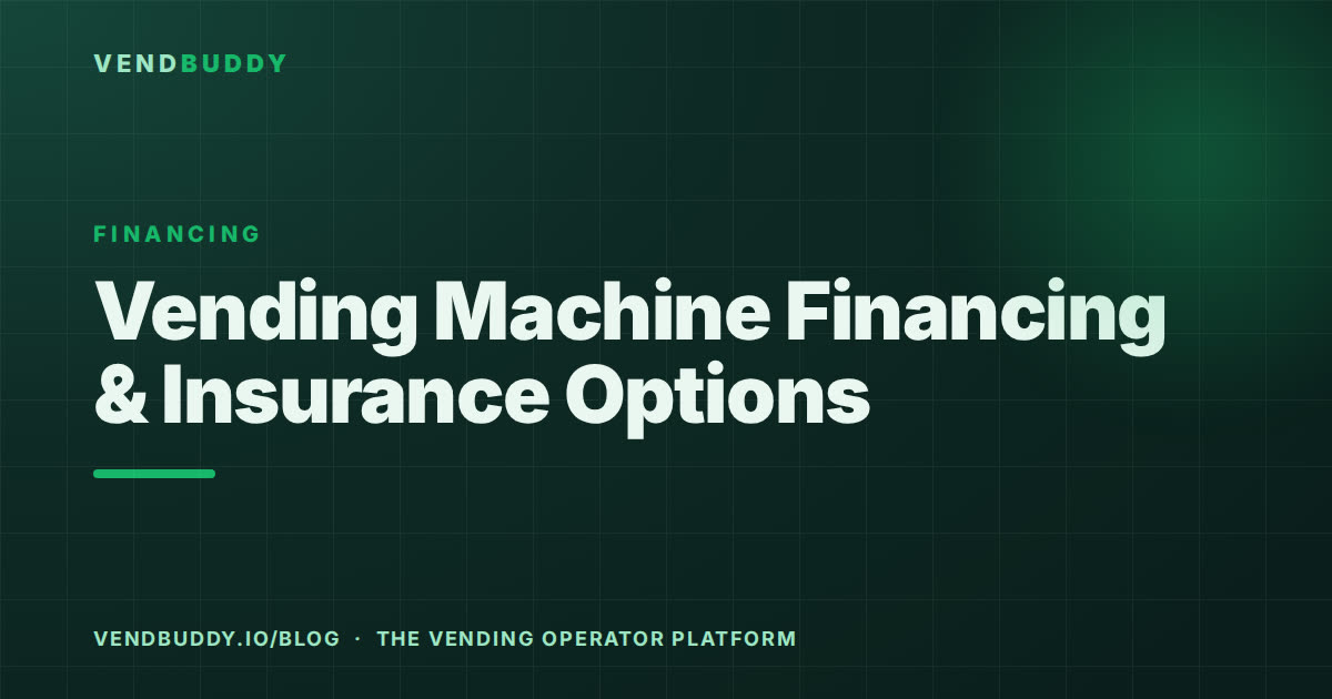 VendBuddy guide cover card: Vending Machine Financing & Insurance Options