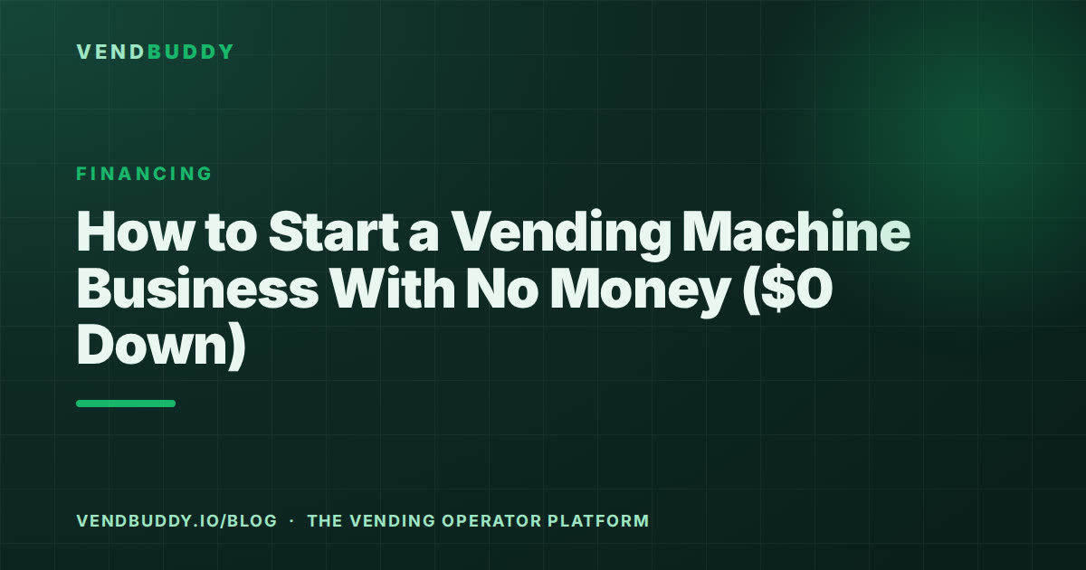 VendBuddy guide card: how to start a vending business with no money