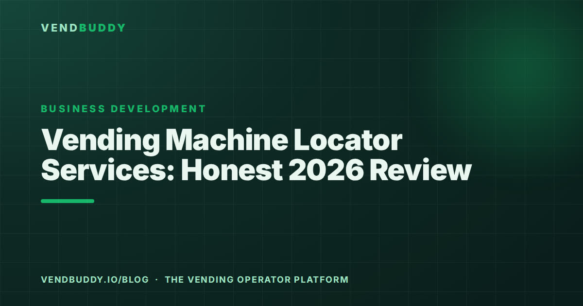 VendBuddy guide card: vending locator services reviewed