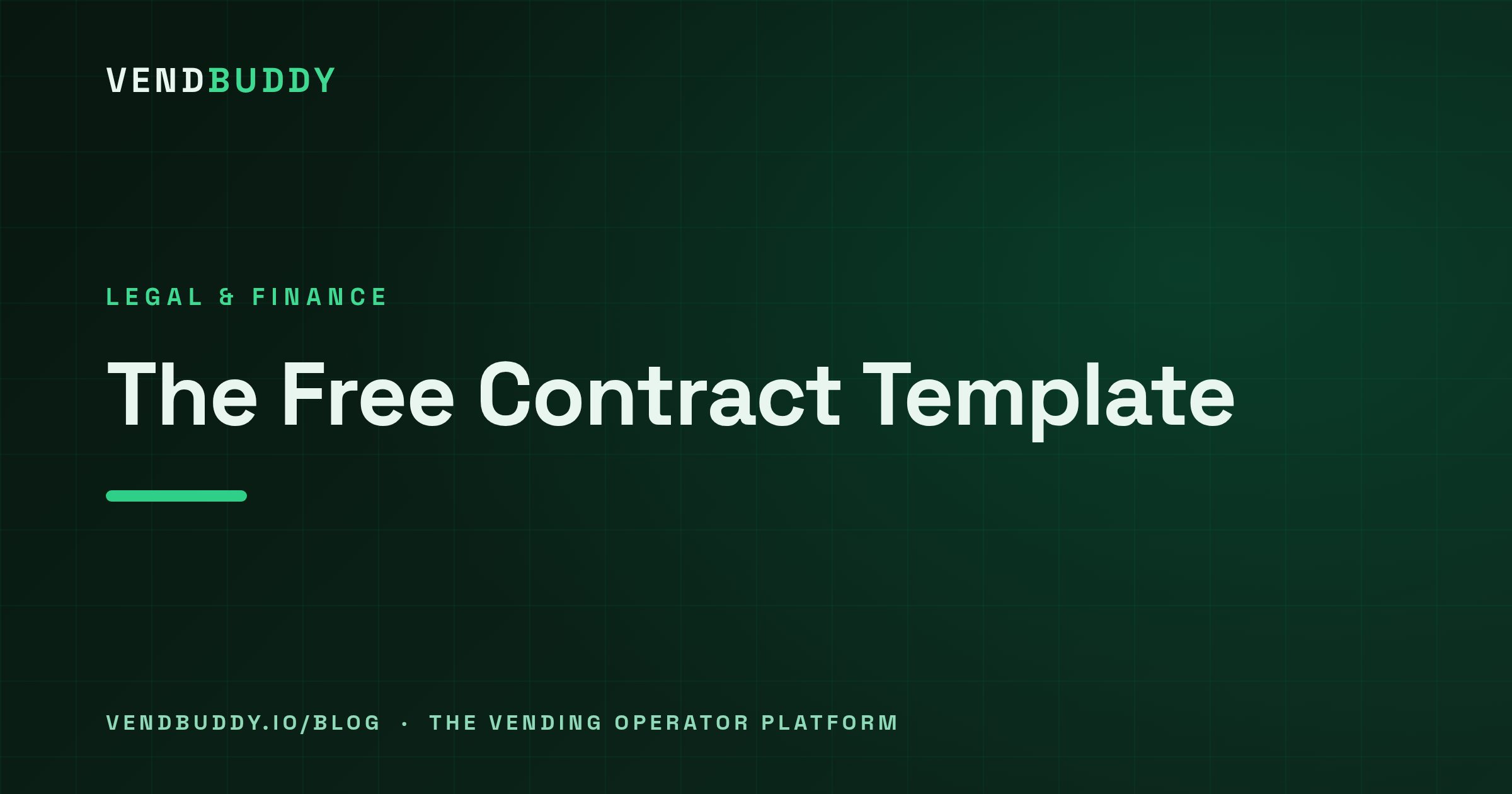 VendBuddy guide cover card: Free Vending Machine Contract Template, Clause by Clause