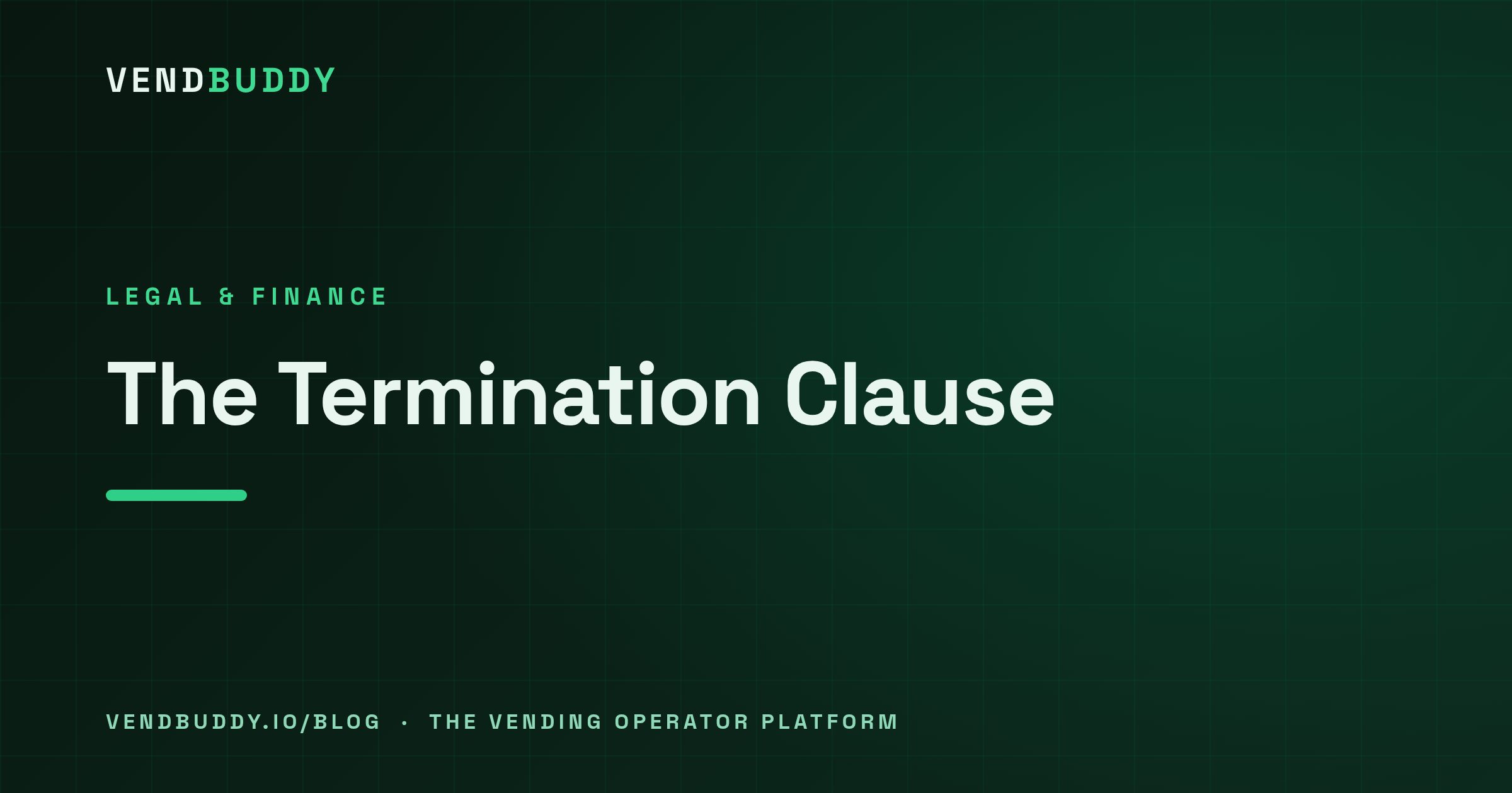 VendBuddy guide cover card: Vending Machine Contract Termination Clause: What to Negotiate