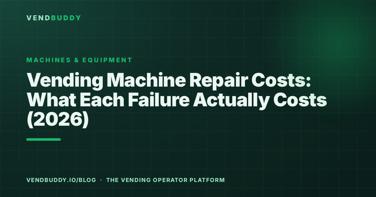 VendBuddy guide card: vending machine repair costs