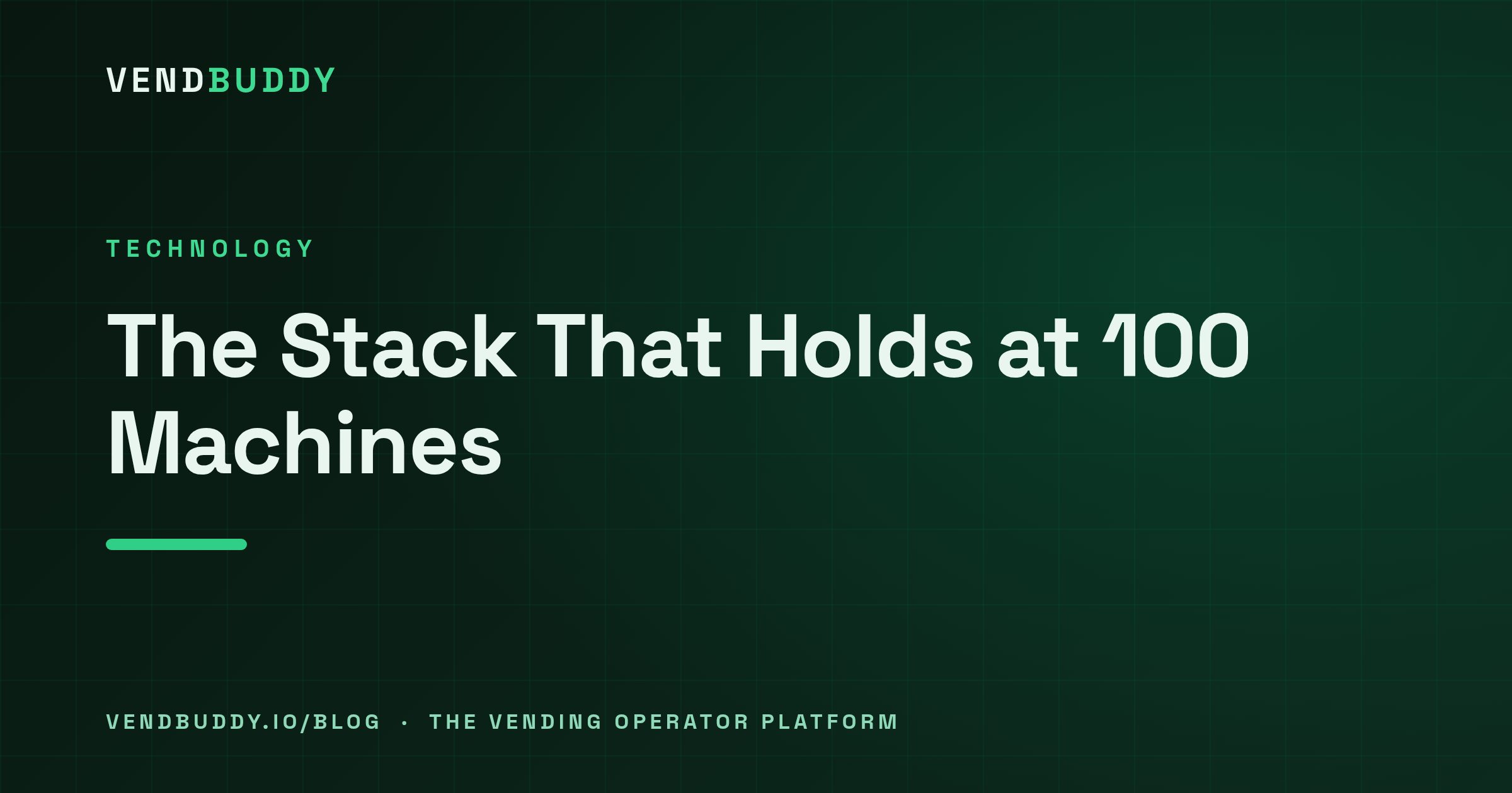 VendBuddy guide cover card: Running 100+ Vending Machines: The Software Stack That Holds (2026)