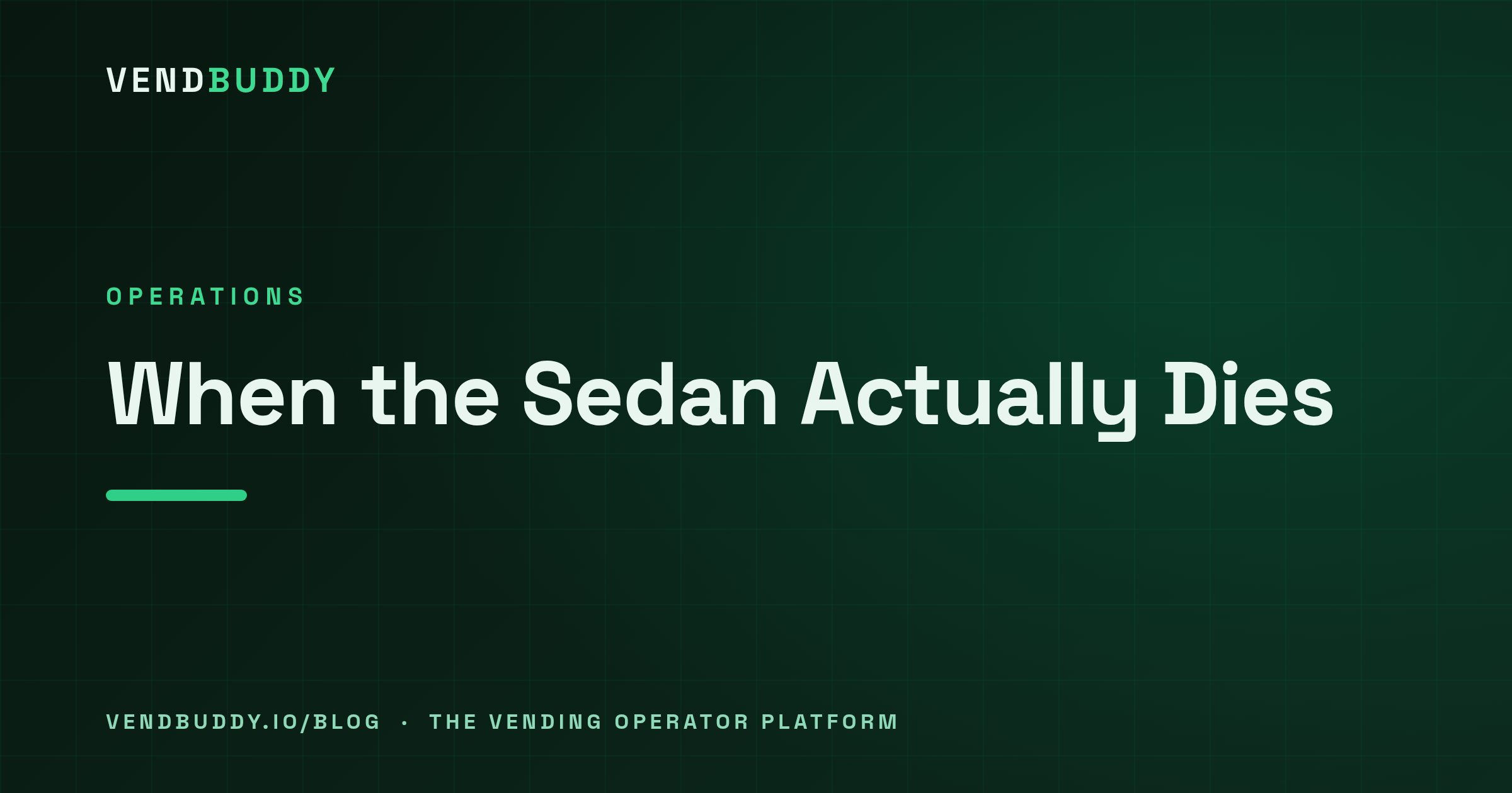VendBuddy guide cover card: Vending Route Vehicle Math: When the Sedan Actually Dies